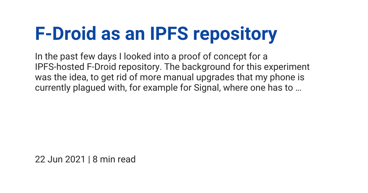 FDroid as an IPFS repository